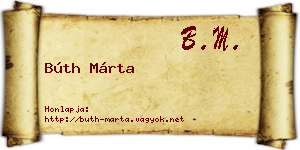 Búth Márta névjegykártya